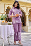 Violet Floral Kurta Co Ord Sets for Woman