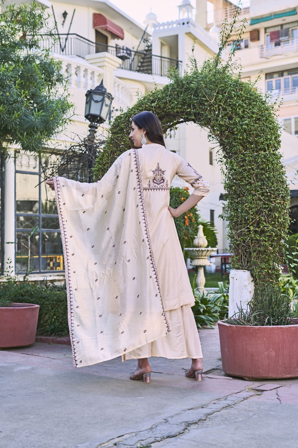 Beig Mulmul Kurta Set