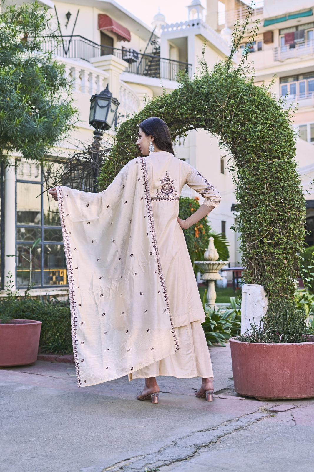 Beig Mulmul Kurta Set