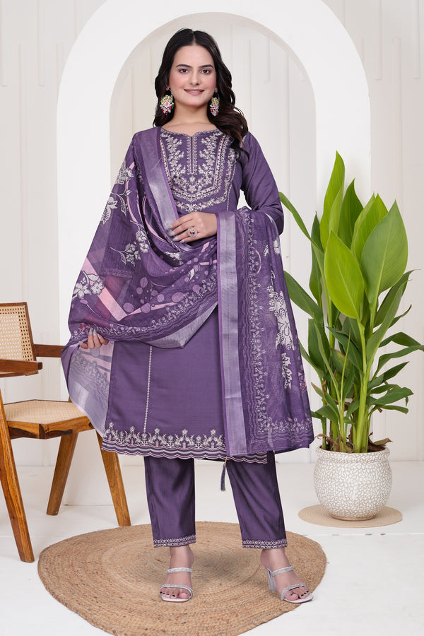 Kukis Kurta Set - Purple Color