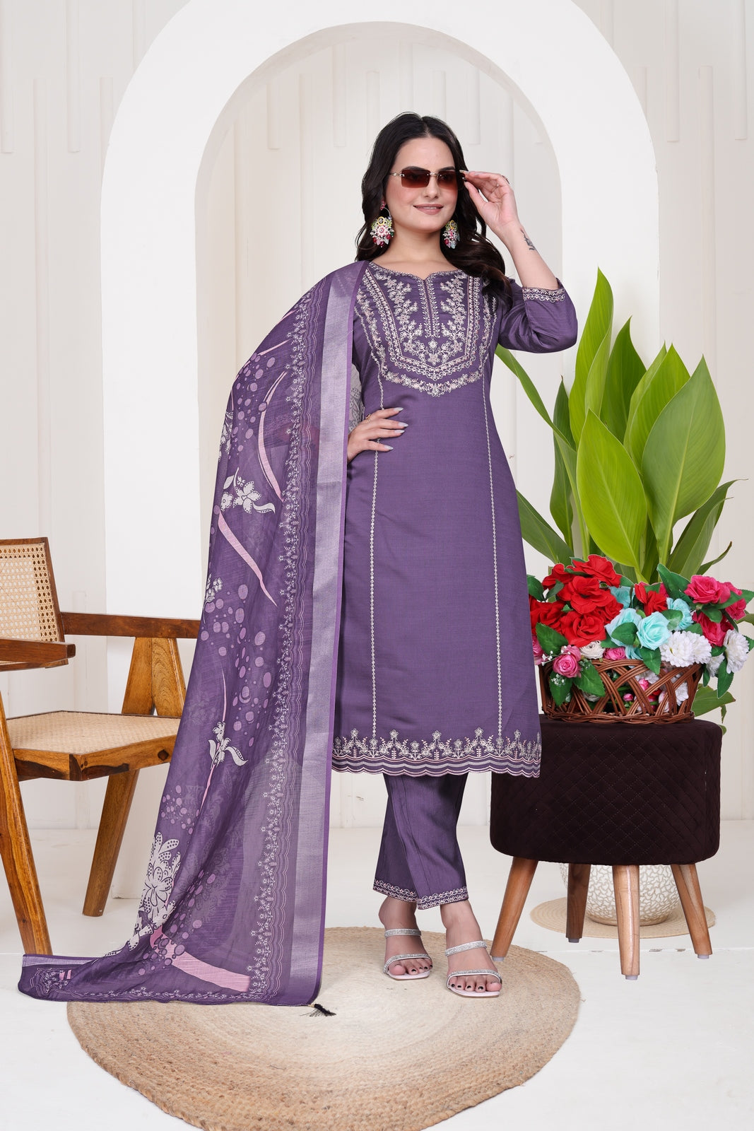 Kukis Kurta Set - Purple Color