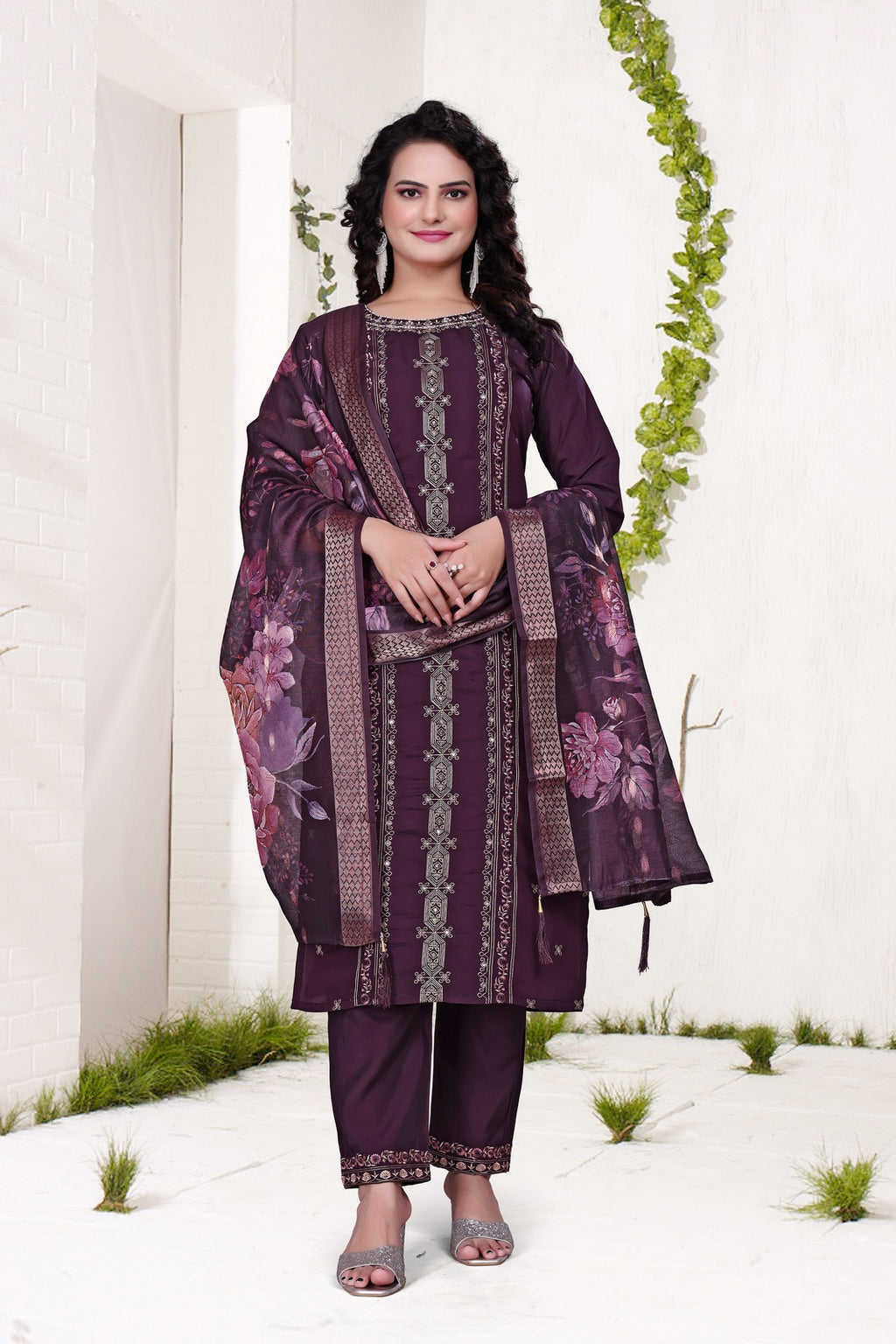 Purple Cheeko Dhaga Work