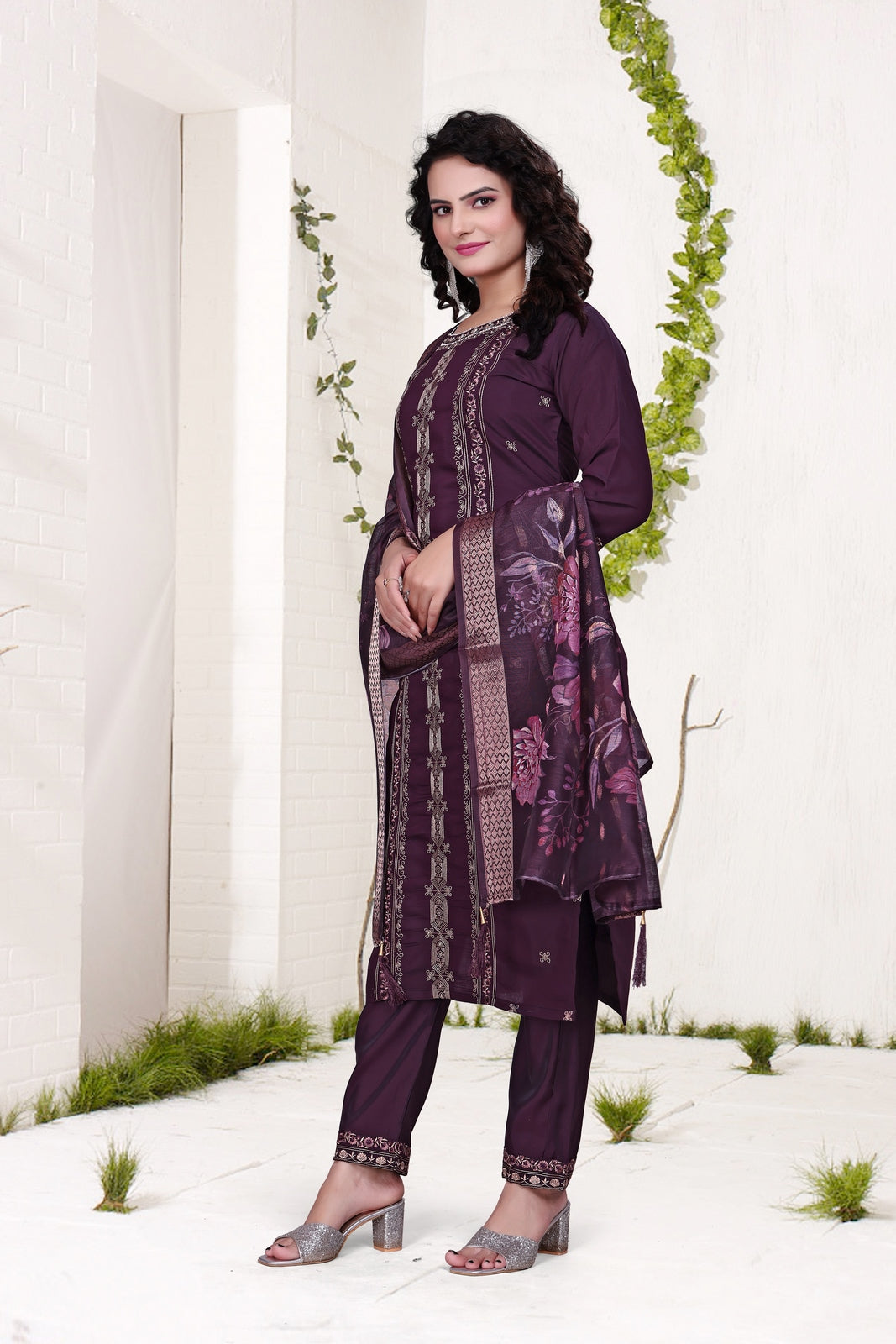 Purple Cheeko Dhaga Work