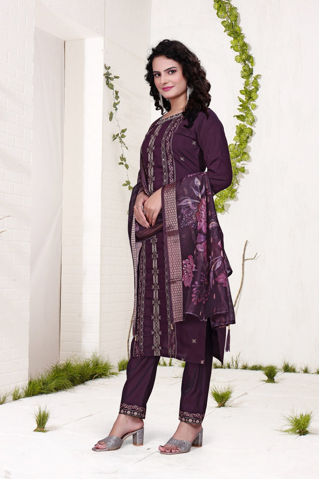 Purple Cheeko Dhaga Work Main Image