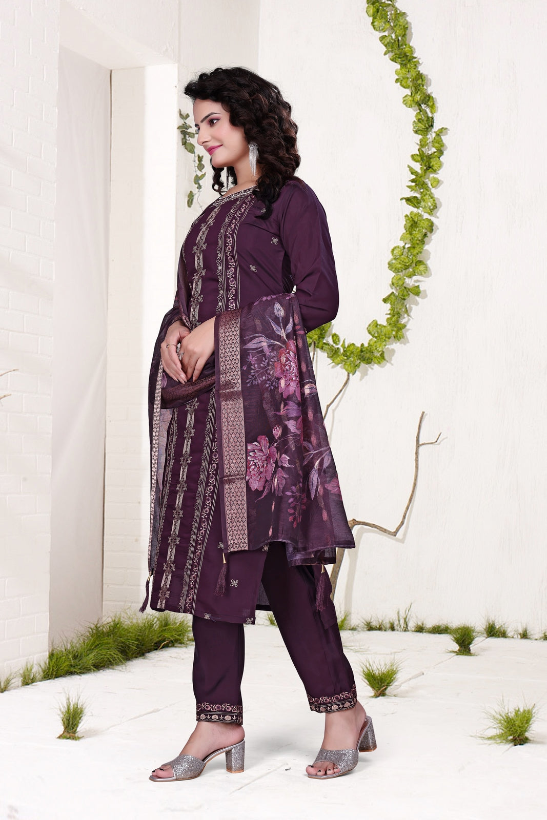 Purple Cheeko Dhaga Work