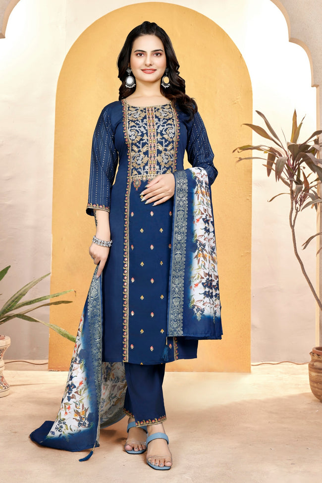 Navy Blue Kurta Set Hover Image
