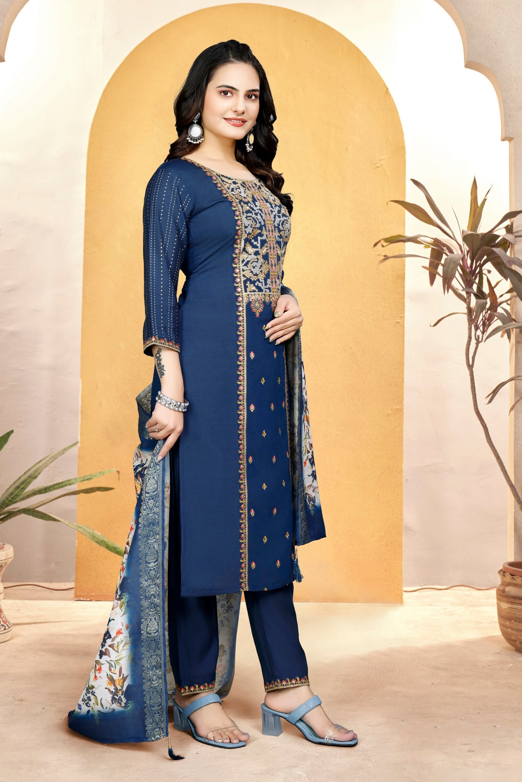 Navy Blue Kurta Set