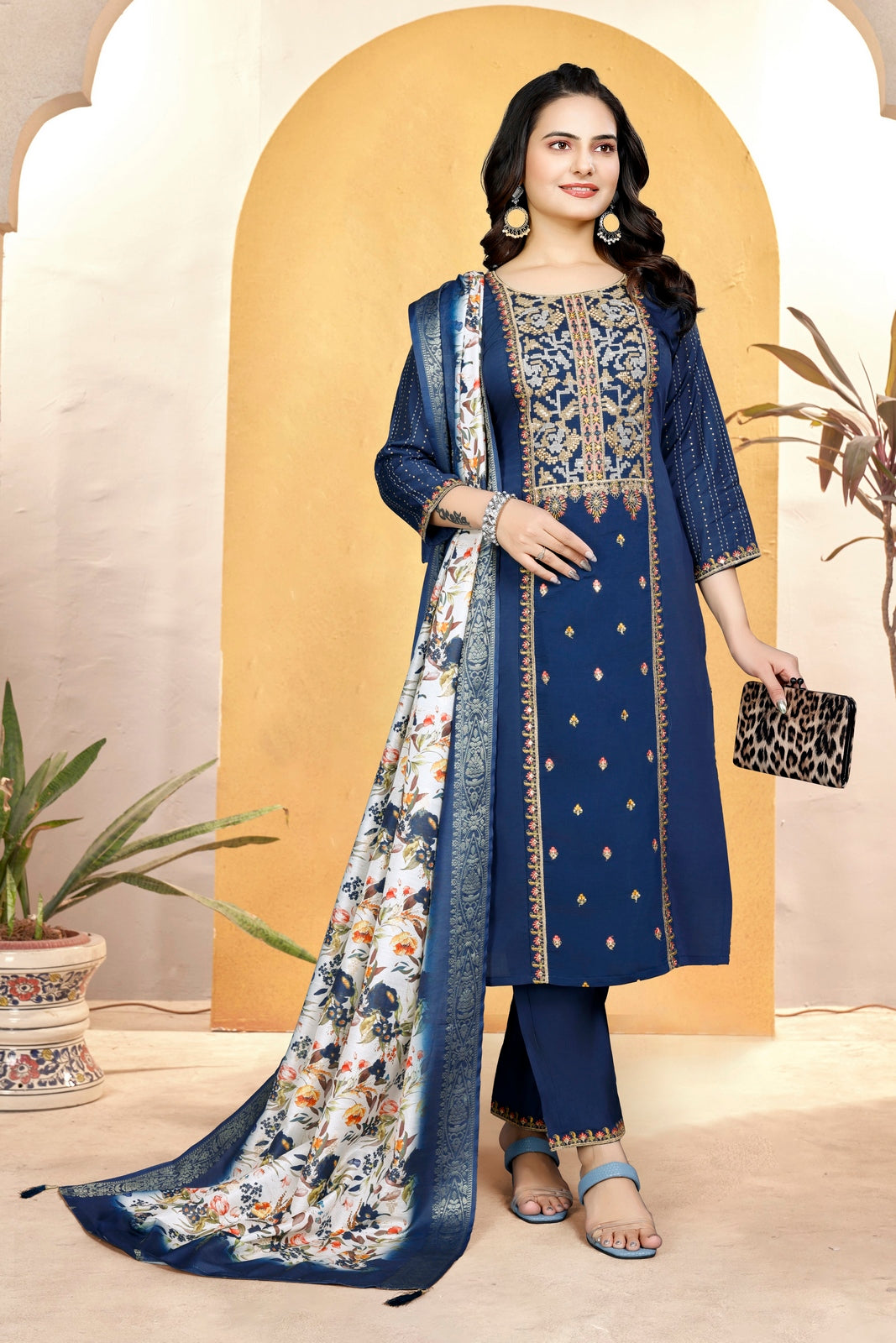 Navy Blue Kurta Set
