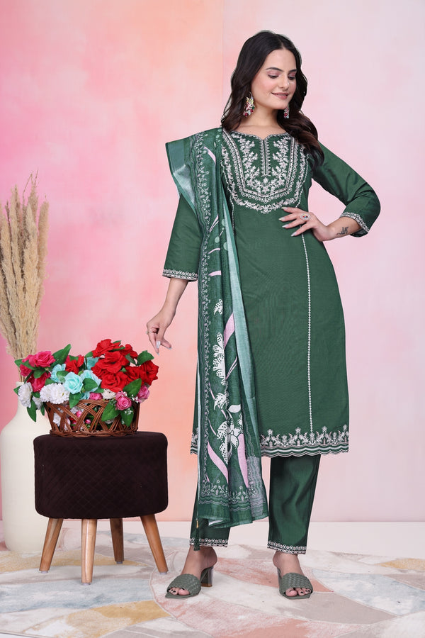 Kukis Kurta Set -Green Color