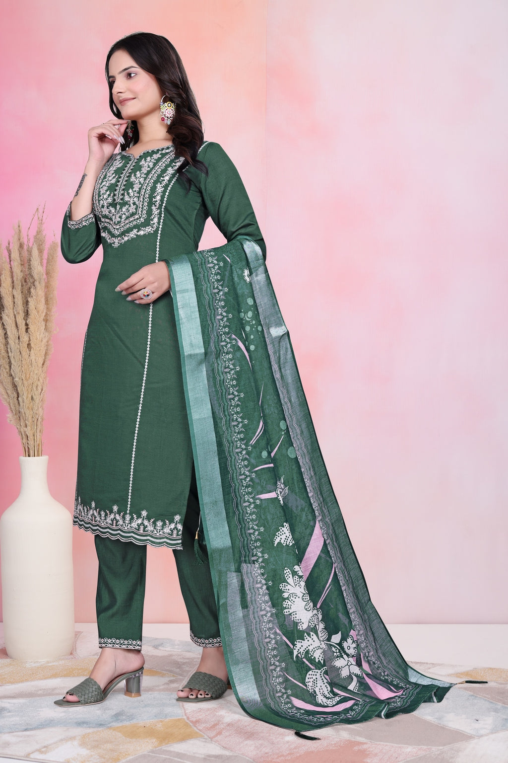 Kukis Kurta Set -Green Color