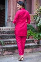 Barbie Pink Floral Embroidered Button-Down Trendy Co-ord Set